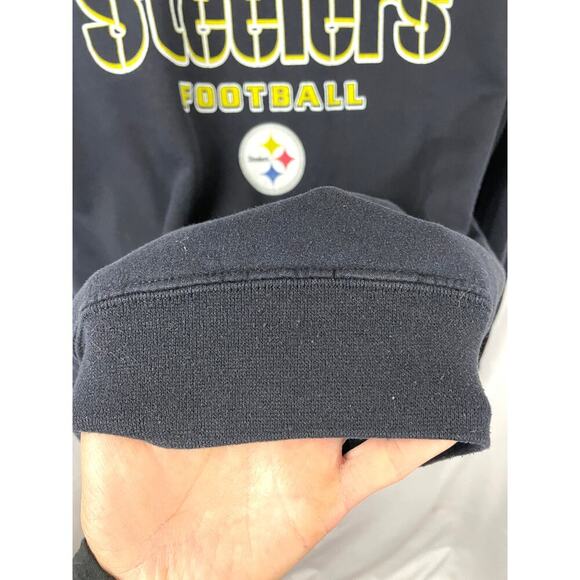 VTG Pittsburgh Steelers Sweatshirt Mens NFL 90s Black Football - Picture 4 of 9